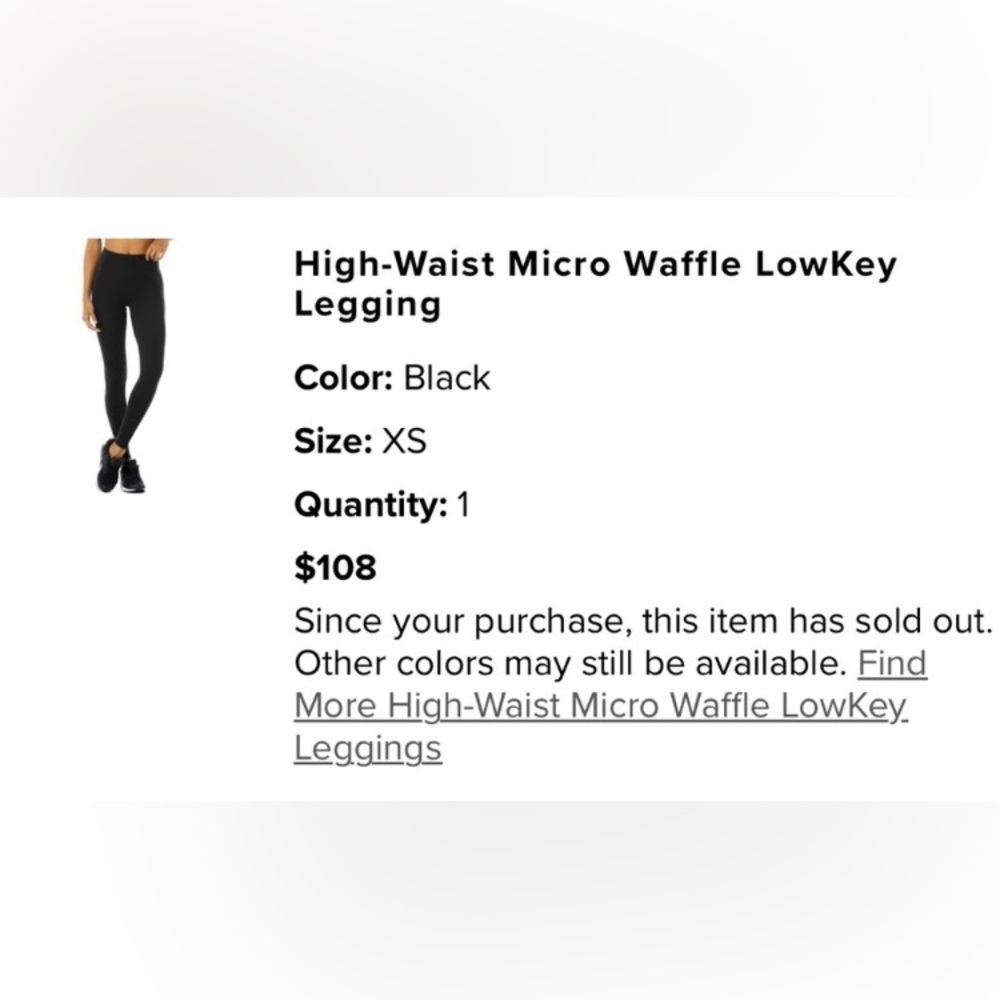ALO XS High Waist Micro Waffle Leggings - Picture 5 of 7